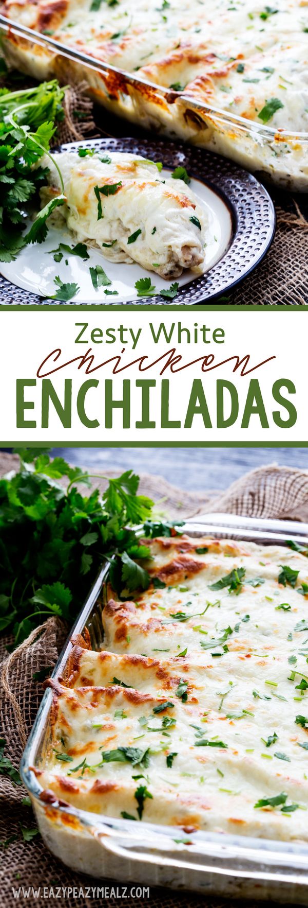 Zesty White Chicken Enchiladas