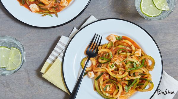 Zoodles with Tomato Sauce and Mozzarella