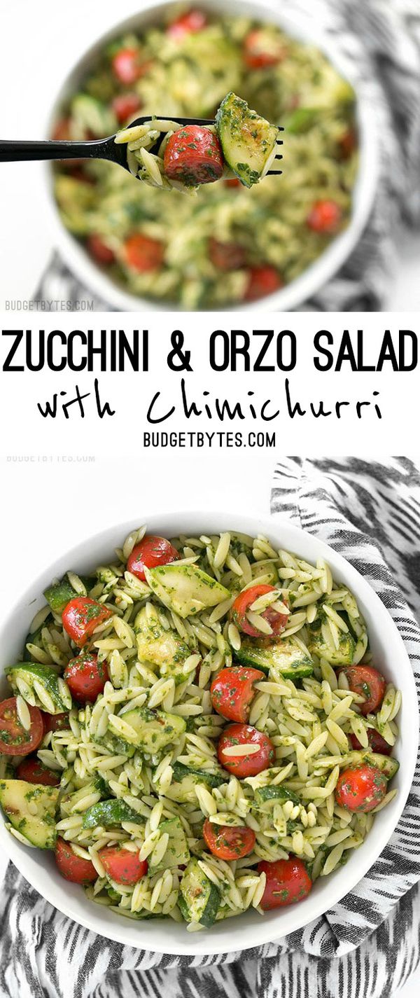 Zucchini and Orzo Salad with Chimichurri