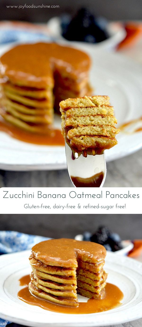 Zucchini Banana Oatmeal Pancakes