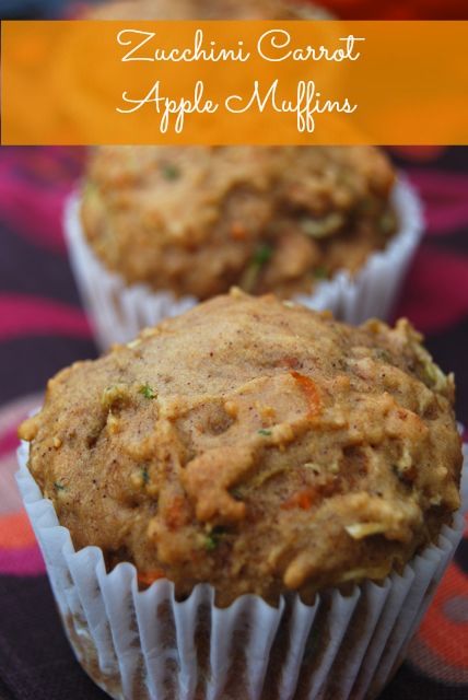 Zucchini Carrot Apple Muffins