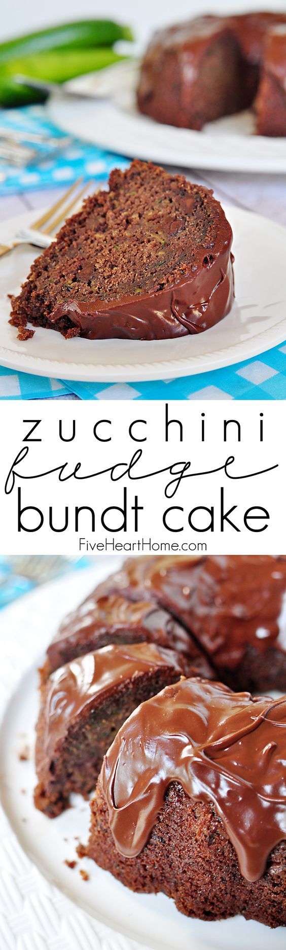 Zucchini Fudge Bundt Cake with Chocolate Glaze (or Chocolate Zucchini Bread