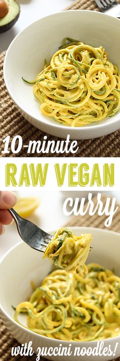 10-Minute Raw Vegan Curry over Zucchini Noodles