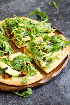 15 Minute Hummus Salad Pizza