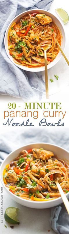 20 – Minute Chicken Panang Curry Noodle Bowls