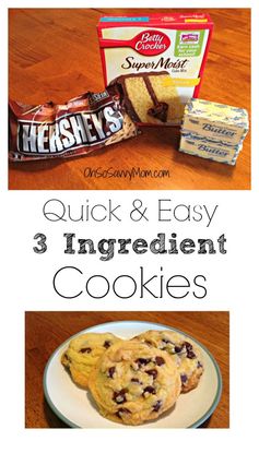 3 Ingredient Quick and Easy Cookies –