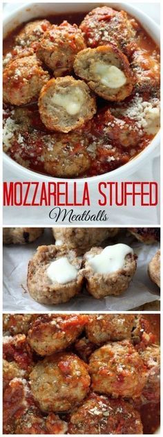 30-Minute Mozzarella Stuffed Turkey Meatballs with Homemade Marinara Sauce