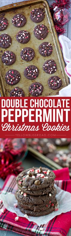 5 Ingredient Double Chocolate Peppermint Cookies