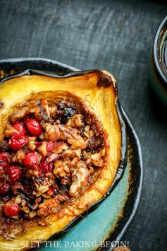 Acorn Squash with Walnuts & Cranberry