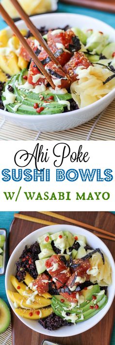 Ahi Poke Sushi Bowls with Wasabi Sauce