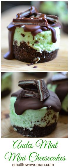 Andes Mint Mini Cheesecakes