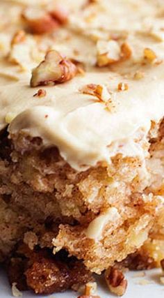 Apple Pecan Spice Cake with Brown Sugar Cream Cheese Frosting