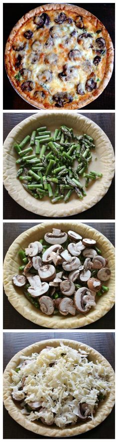 Asparagus, Mushroom, and Cheddar Quiche