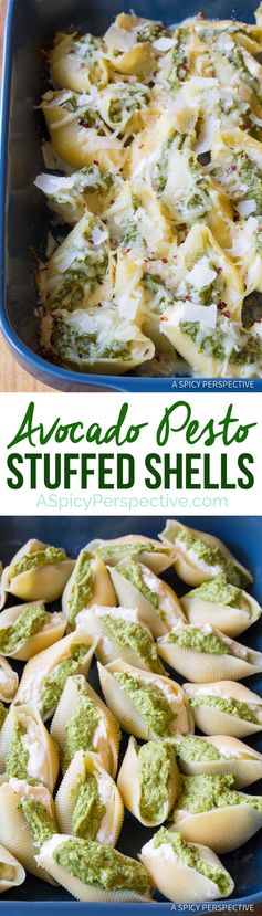 Avocado Pesto Stuffed Shells