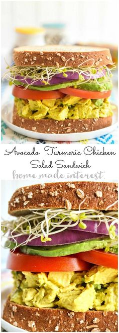 Avocado Turmeric Chicken Salad Sandwich