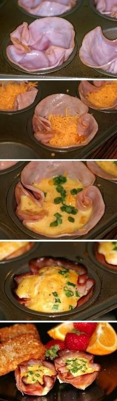 Baked Eggs in Ham Cups