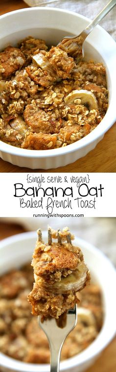 Banana Oat Baked French Toast