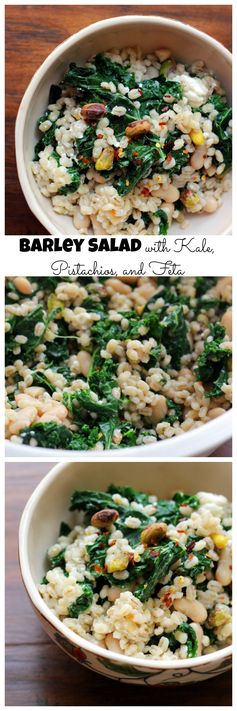 Barley Salad with Kale, Pistachios, and Feta