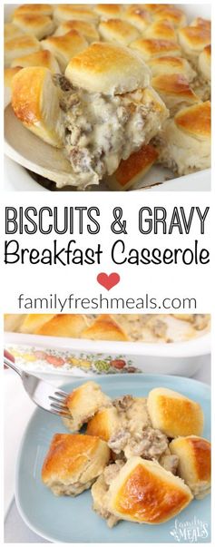 Biscuits and Gravy Breakfast Casserole