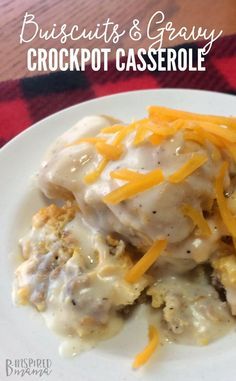 Biscuits and Gravy Crockpot Breakfast Casserole