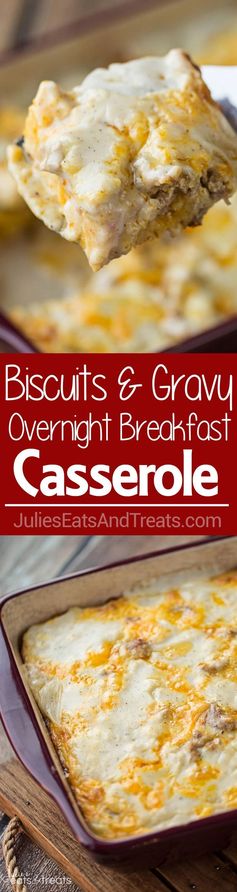 Biscuits and Gravy Overnight Breakfast Casserole