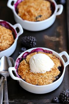 Blackberry + Blueberry Cobbler (Gluten Free, Paleo + Vegan