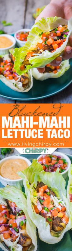 Blackened Mahi Lettuce Tacos with Cajun Remoulade