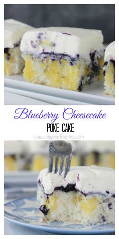 Blueberry Cheesecake Poke Cake