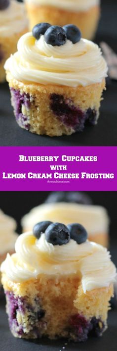 Blueberry Cupcakes with Lemon Cream Cheese Frosting