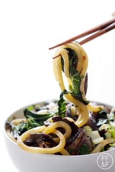 Bok Choy and Mushrooms with Udon Noodles