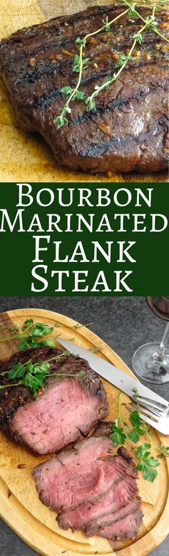 Bourbon-marinated flank steak