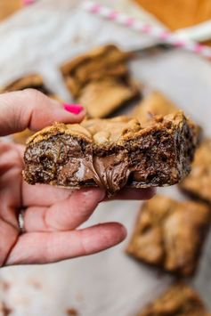 Browned Butter Blondies with Nutella Pockets