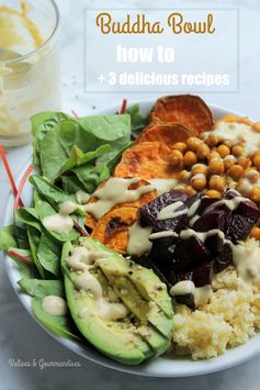 Buddha bowl: millet & roasted veggies with a tahini dressing