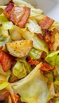 Cabbage with Bacon and Roasted Potatoes