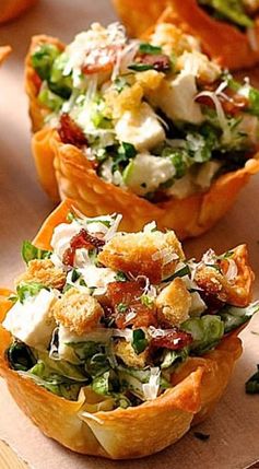 Caesar Salad Wonton Cups