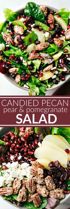 Candied Pecan, Pear, & Pomegranate Salad