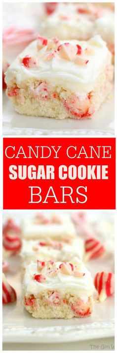 Candy Cane Kiss Sugar Cookie Bars