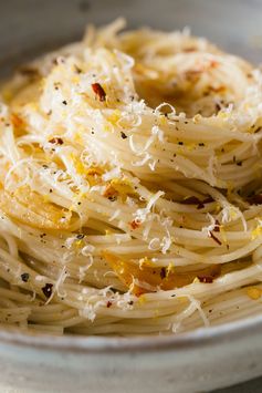 Capellini with Garlic, Lemon and Parmesan