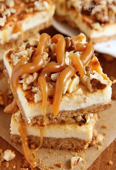 Caramel Pecan Cheesecake Bars