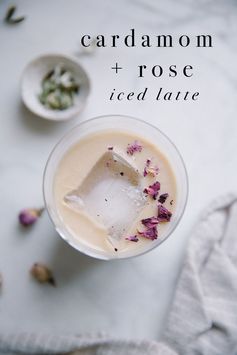 Cardamom + rose iced latte