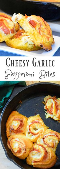 Cheesy Garlic Pepperoni Bites