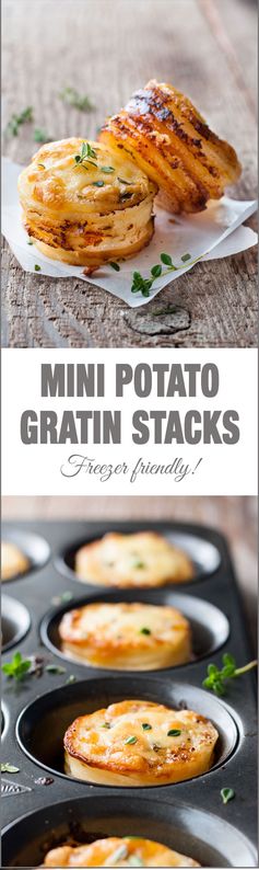 Cheesy Potato Gratin Stacks (Muffin Tin