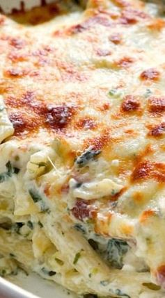 Cheesy Spinach Dip Chicken Pasta