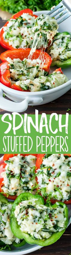 Cheesy Spinach Stuffed Peppers