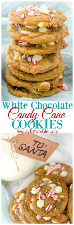 Chewy White Chocolate Candy Cane Cookies