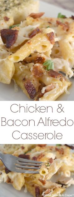 Chicken & Bacon Alfredo Casserole