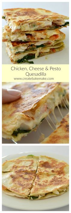 Chicken Cheese and Pesto Quesadilla