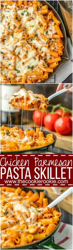 Chicken Parmesan Pasta Skillet (ONLY 6 INGREDIENTS!