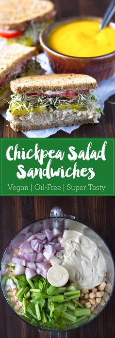 Chickpea Salad Sandwiches (Vegan, Oil-Free