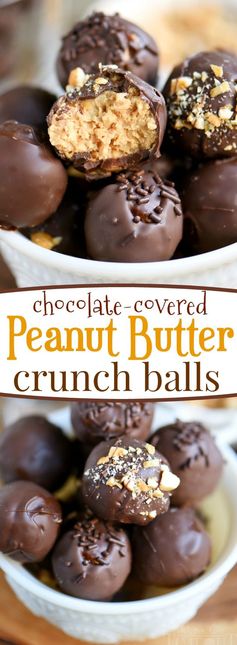 Chocolate Covered Peanut Butter Crunch Balls